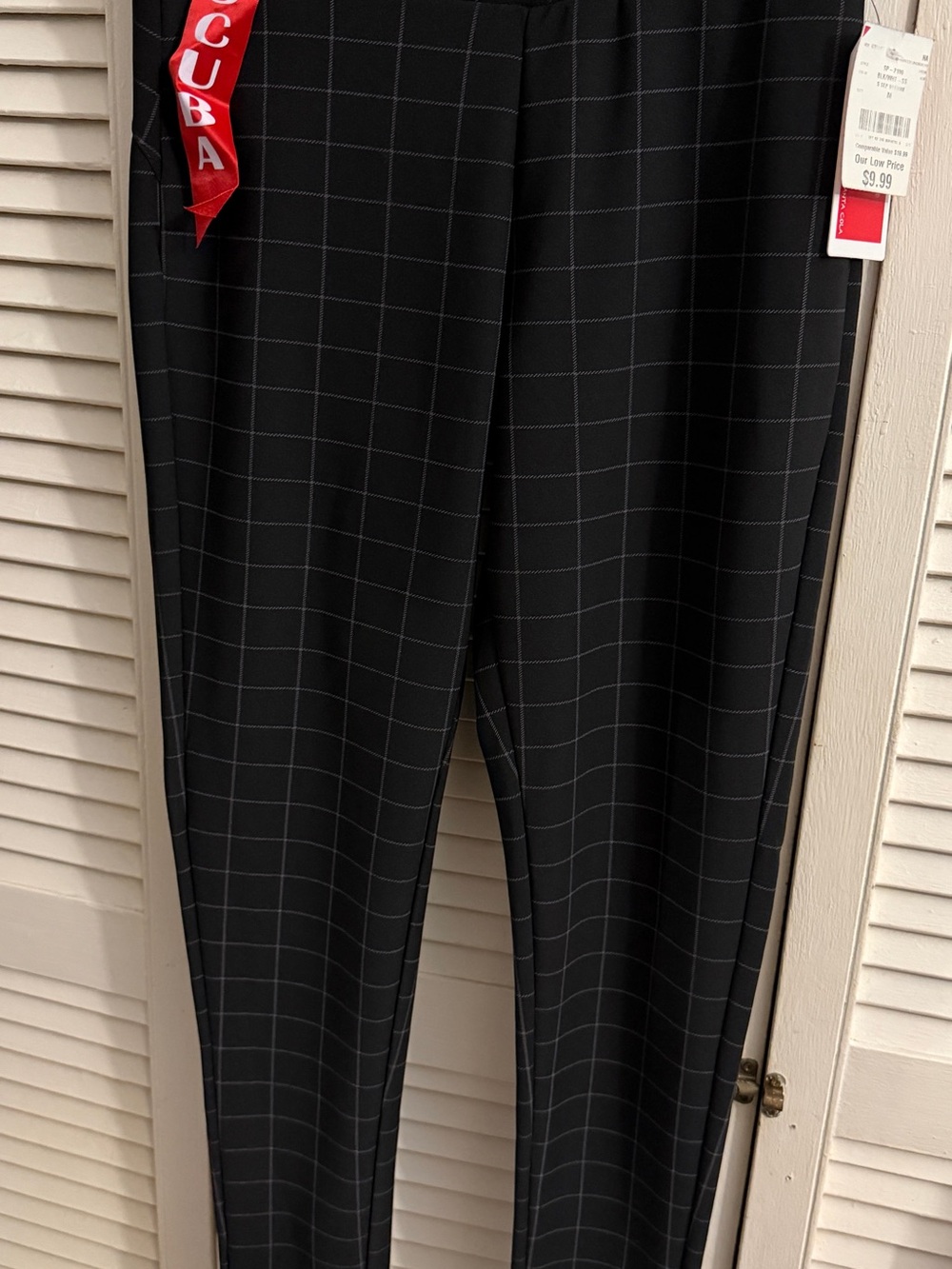 Women's Black Windowpane Jeans Dress - Unbranded